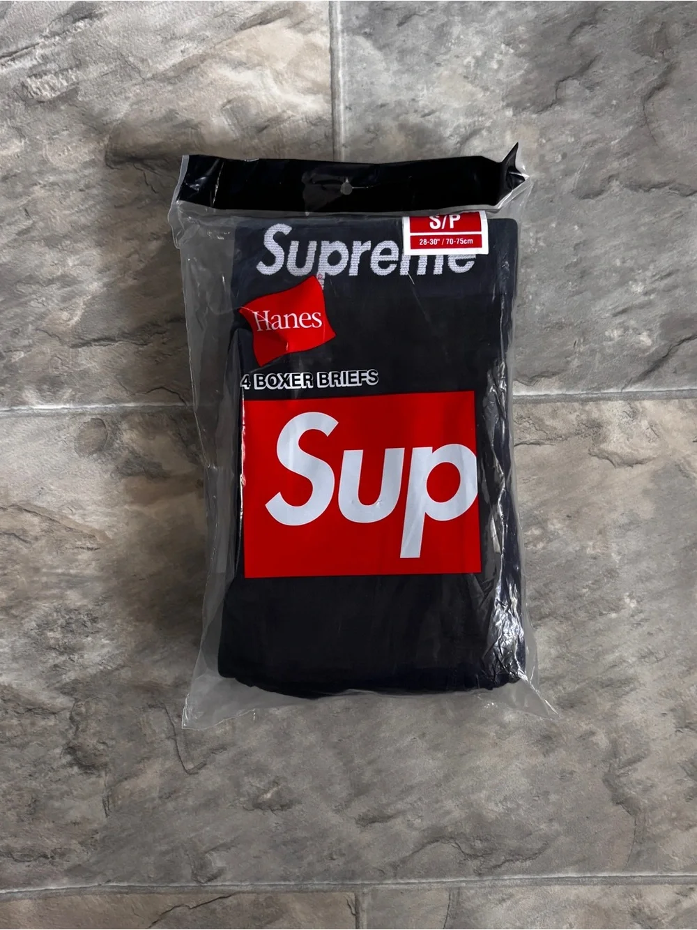 Supreme singular Black Boxer Brief size small